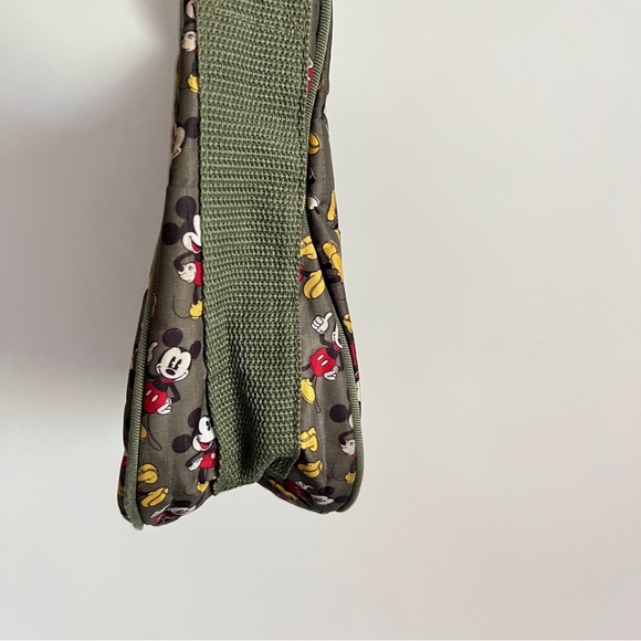 Disney Mickey Mouse Olive Green Nylon Shoulder Bag - Picture 4 of 11